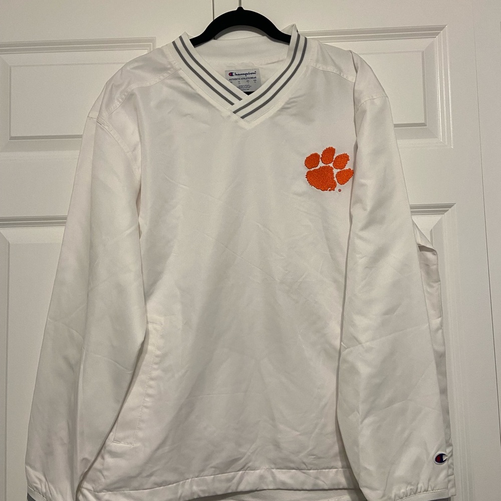 Clemson sweater logo on front and back